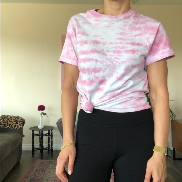 Handmade Custom Tie Dye Tee Pink Small - Picture 1 of 6